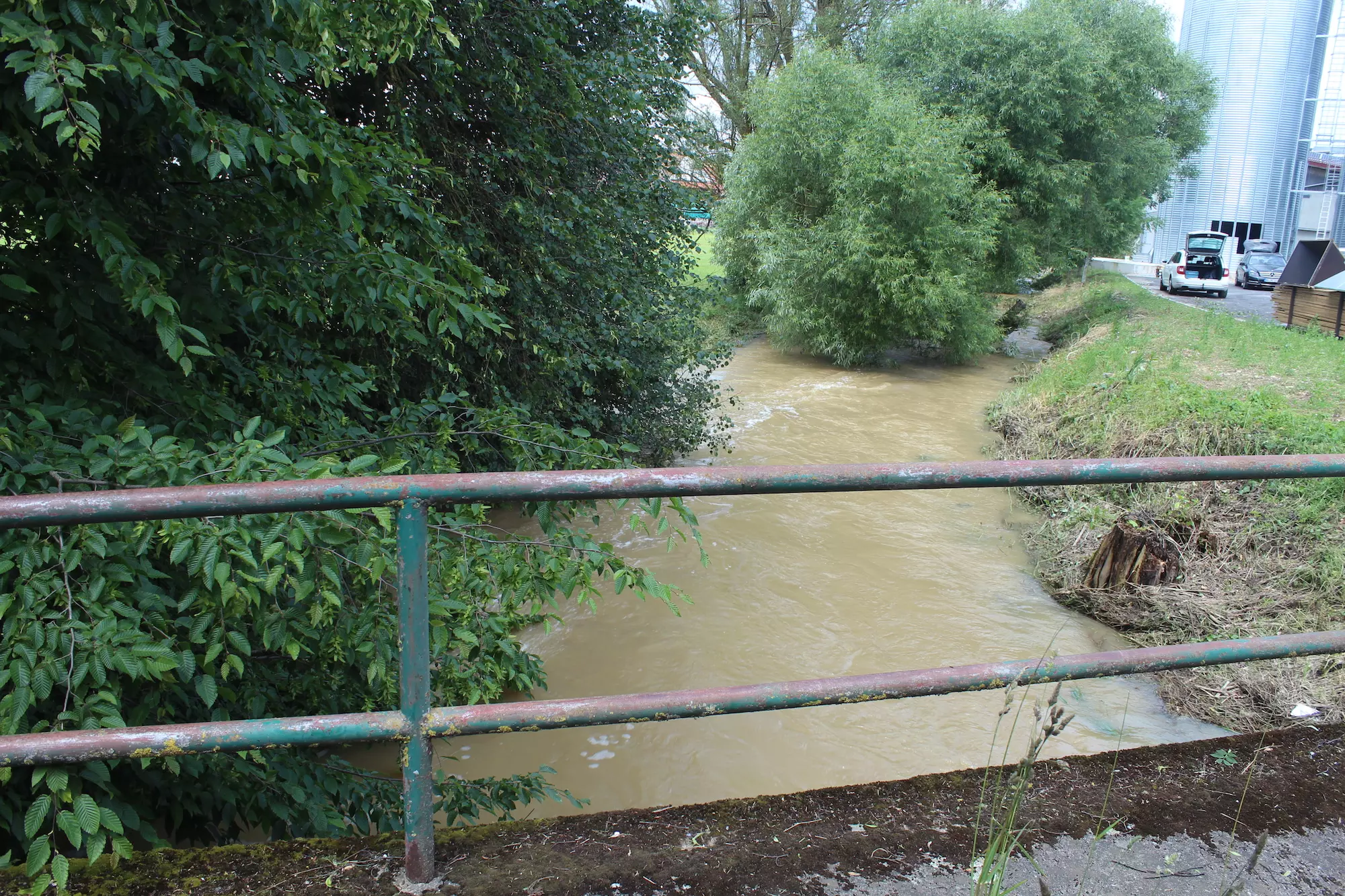 Fluss mit verschmutztem Wasser